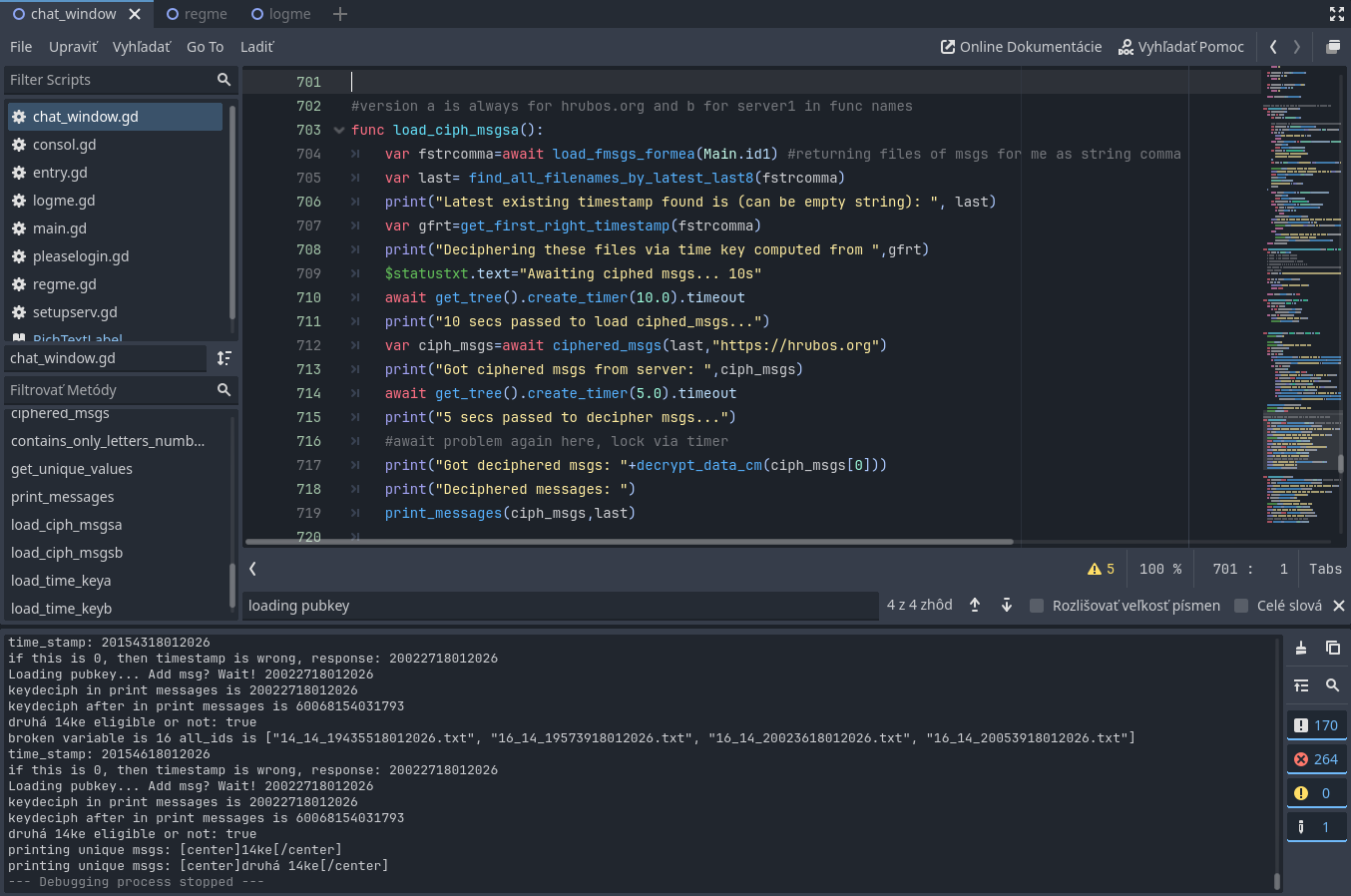 Funkčný prototyp komunikátora napísaného v Godot engine 4.3 nájdete už dnes na hrubos.tech/commieapp/ Dnes sme pohli ďalej s kódom a podarilo sa to: